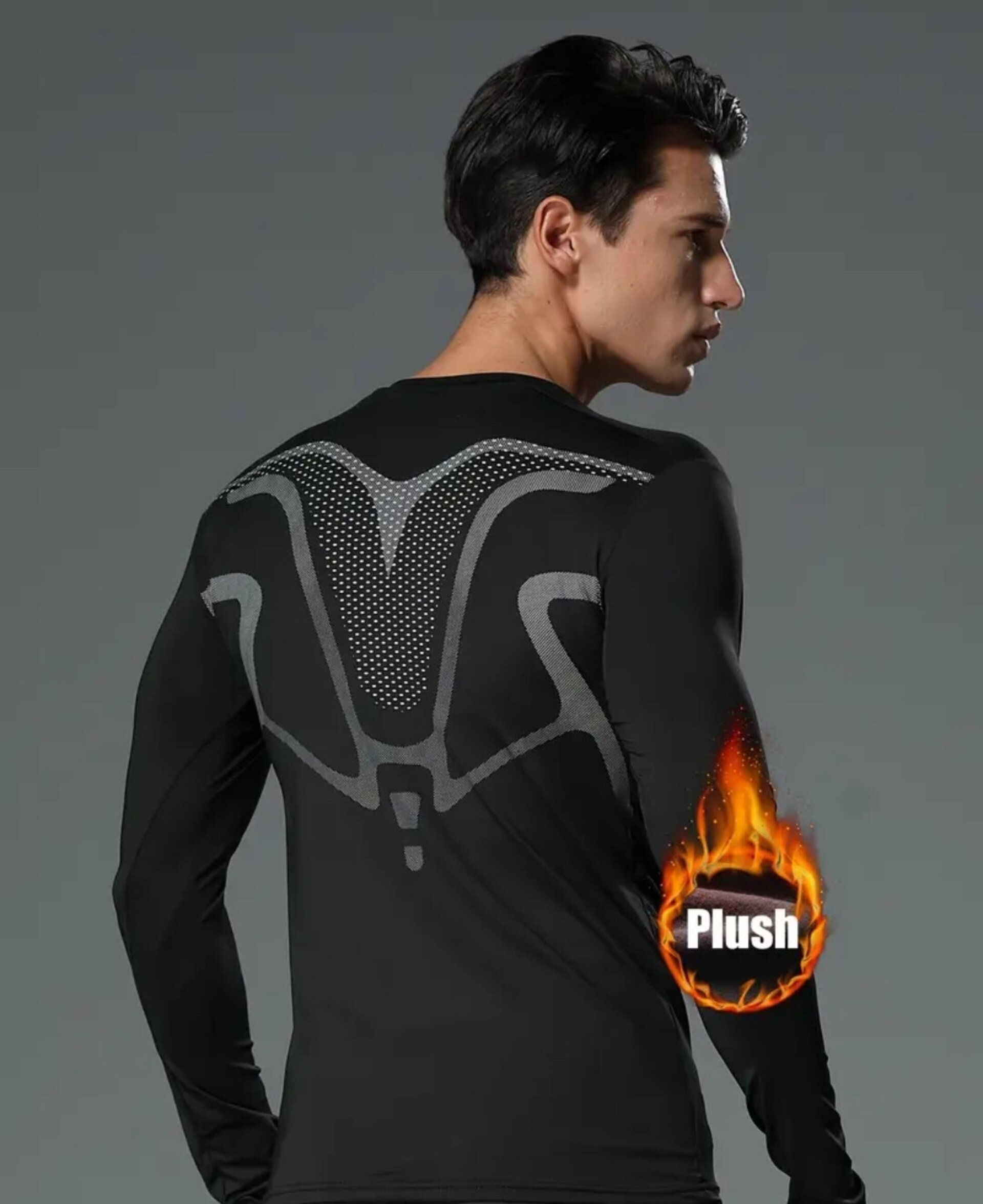 Camiseta Térmica Negro Gris - 5