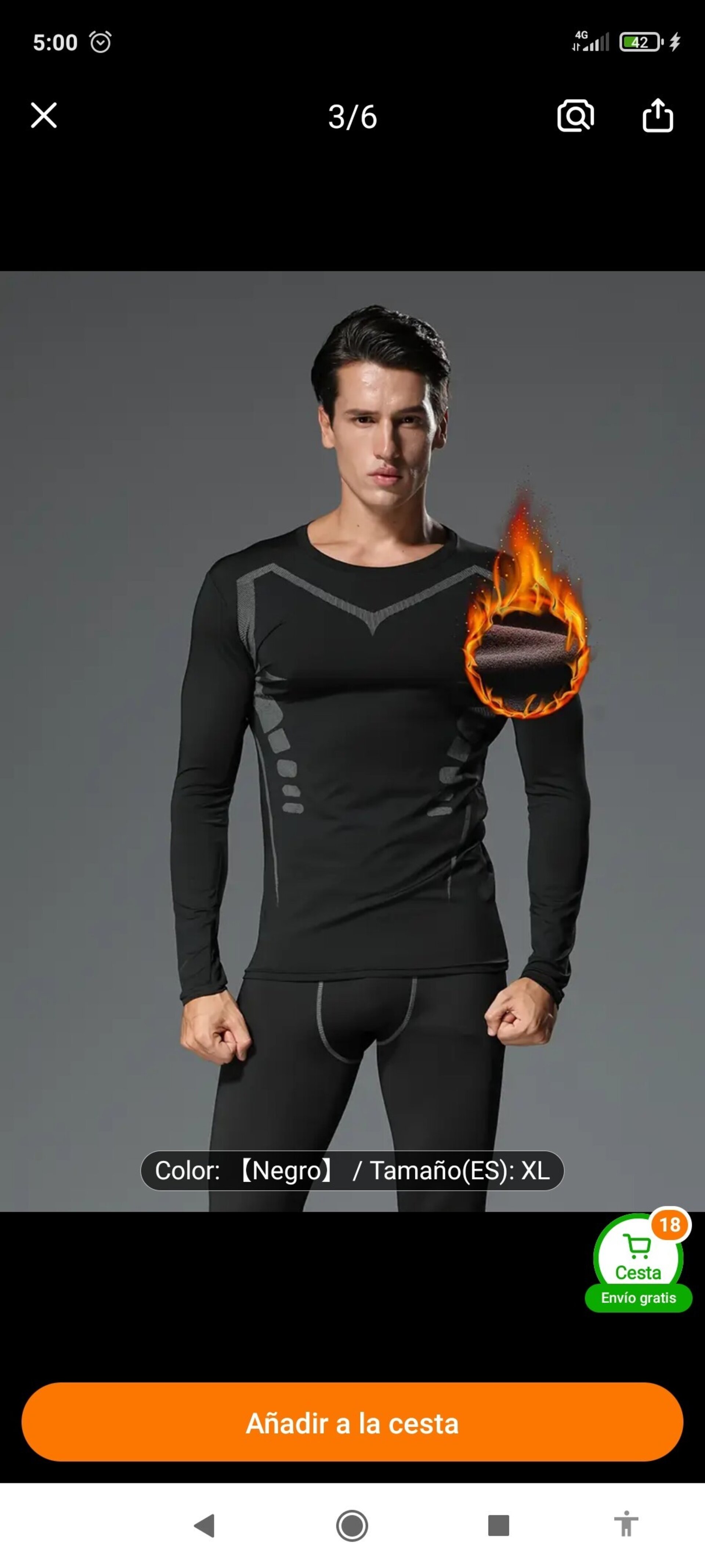 Camiseta Térmica Negro Gris - 2