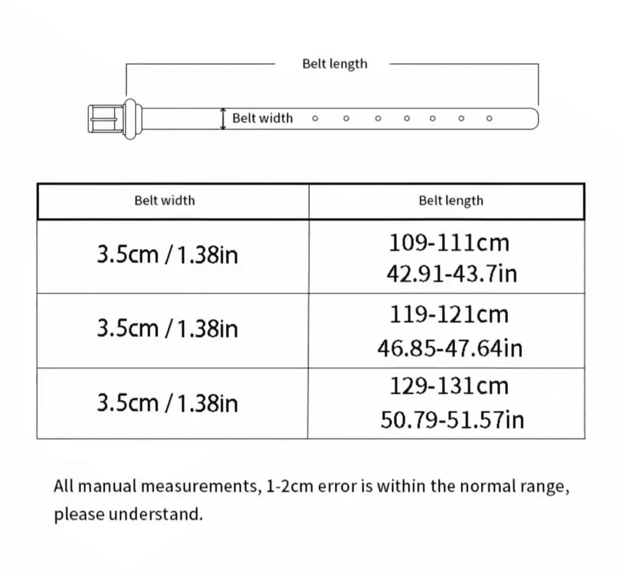 Cinturón 3,5cm Cuero - 5